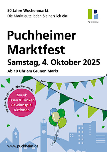 Plakat 50 Jahre Puchheimer Wochenmarkt Einladung Marktfest